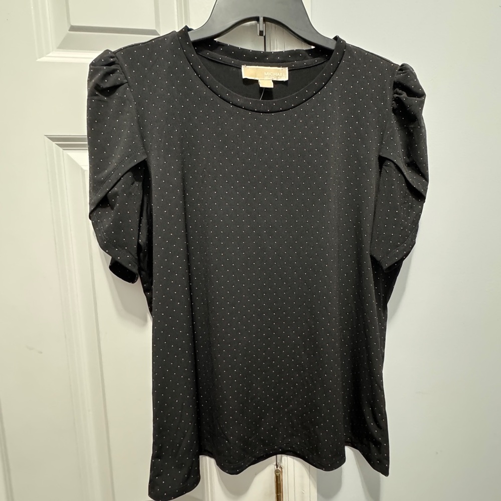 Michael Kors size large NWT black studded top